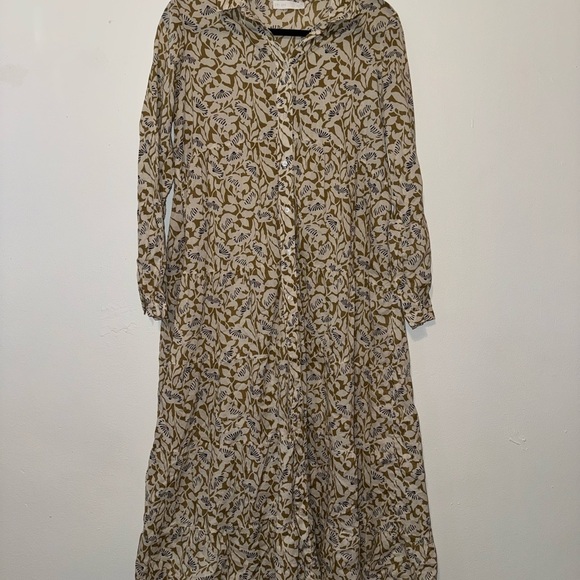 🎉Maxi Cream Long Sleeve Ruffled Sundress - Picture 5 of 5